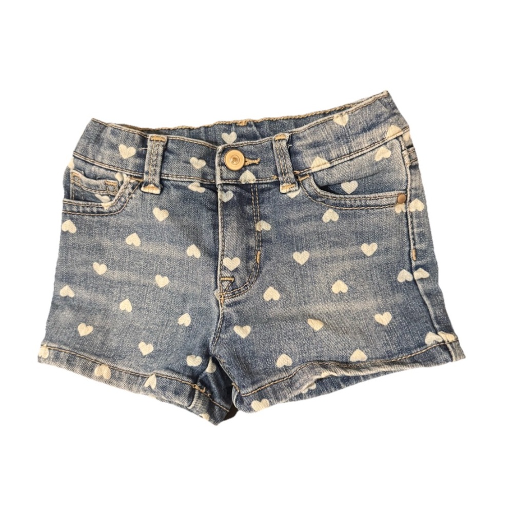 Wonder Nation Heart Patterned Denim Shorts for Kids